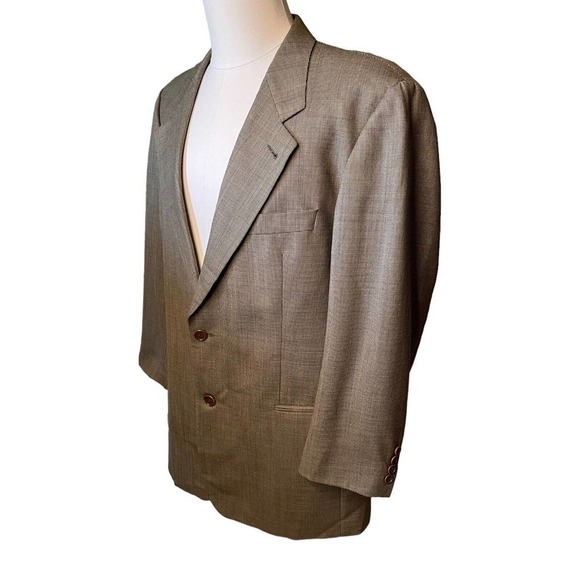 HUGO BOSS MEN’s Sport Coat Blazer 2 Button Brown Wool 44R Fully Lined - Picture 2 of 11